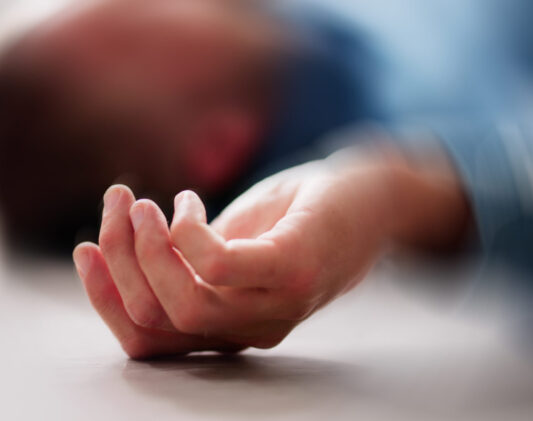 Epilepsy Seizure. Man With Overdose Failure. Medical Health