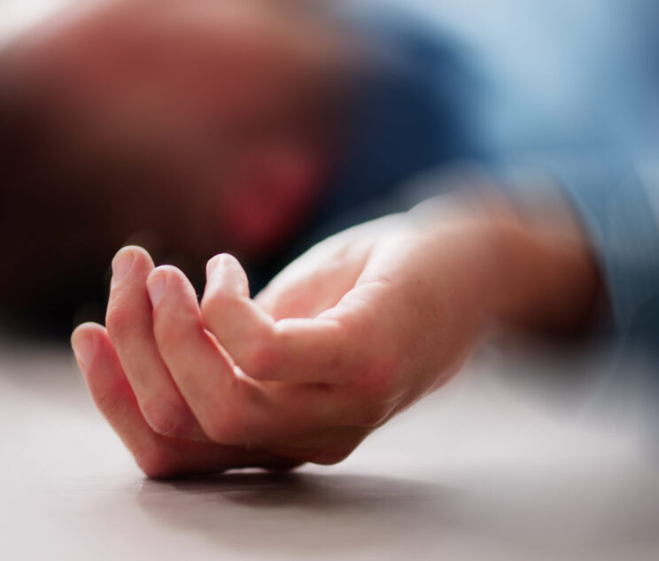 Epilepsy Seizure. Man With Overdose Failure. Medical Health